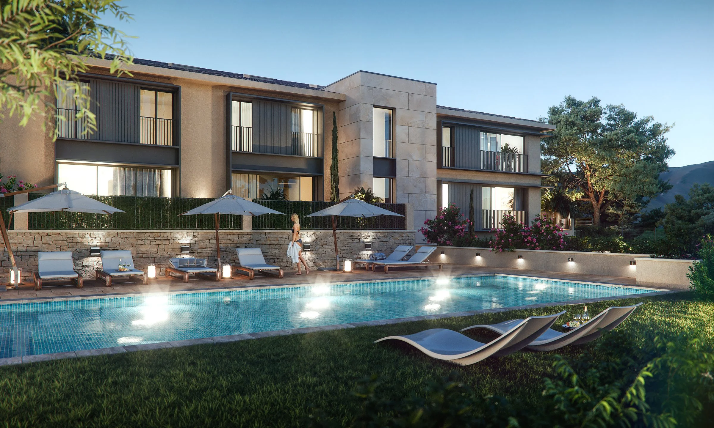 Piscine chauffée 59 Cézanne - Vue Sainte-Victoire